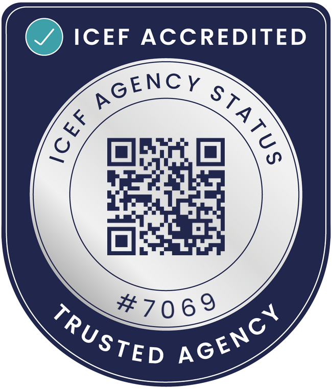 ICEF Agency Status akreditasyon rozeti